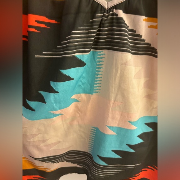 Billabong Spaghetti Strap Flowy Lined Tank Top, Size Large. Geometric Pattern. - Picture 6 of 8